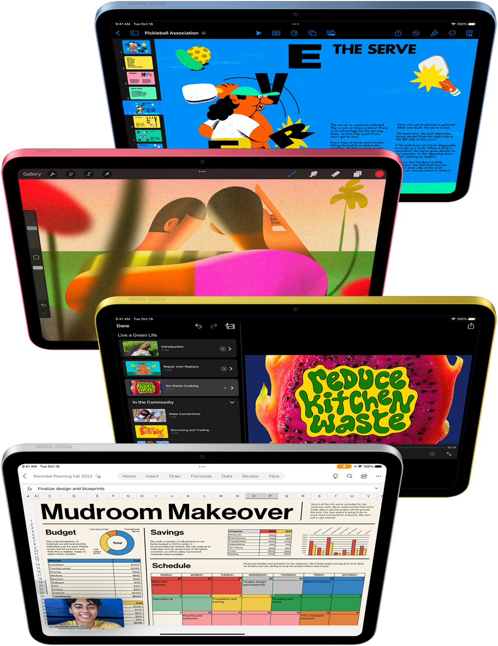 Showcasing Keynote, Procreate, iMovie and Microsoft Excel + WebEx.