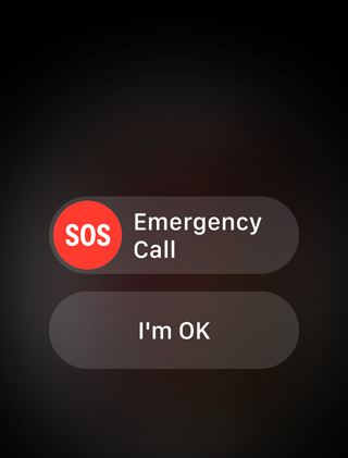 An Emergency Services icon. And an icon that says I am OK.