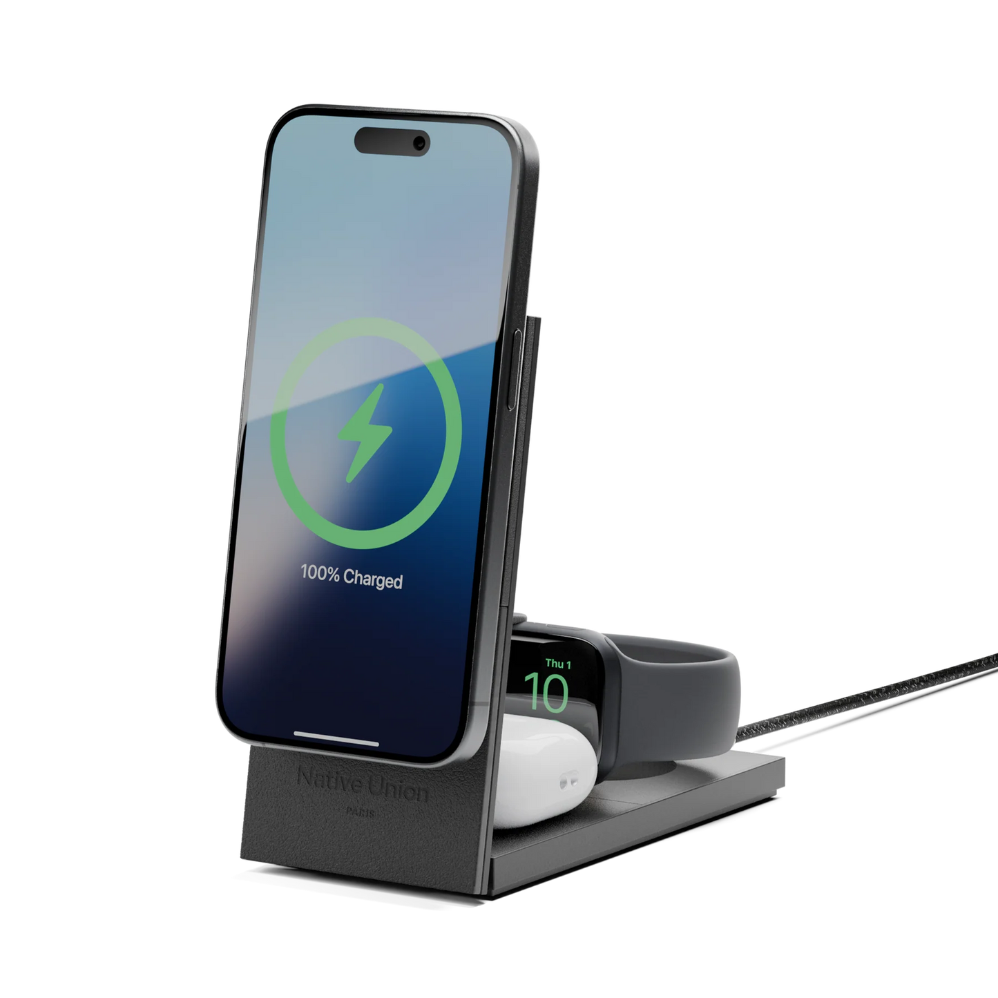 Native Union Rise 3-IN-1 Qi2 Wireless Charger - Black