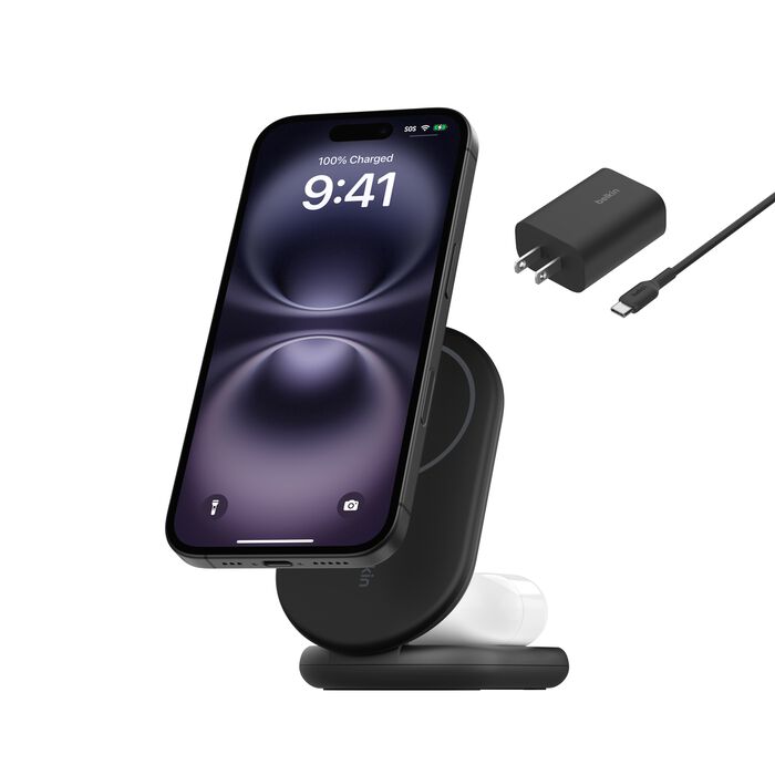 Belkin 2-in-1 Magnetic Foldable Wireless Charger with Qi2 15W (Phone / Airpod)