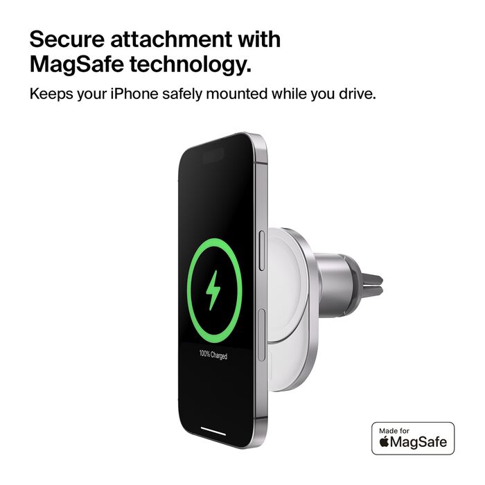 Belkin BoostCharge Pro Magnetic Wireless Car Charger with Qi2 15W Grey