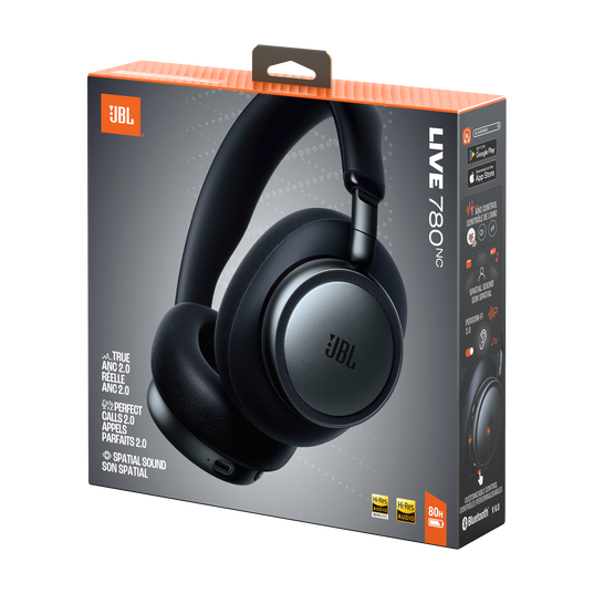 JBL Live780NC Over-Ear Wireless Headphones with Noise Cancellation - Black