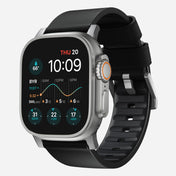 Nomad - Active Band Pro - Black Leather / Silver Hardware - Large Watch