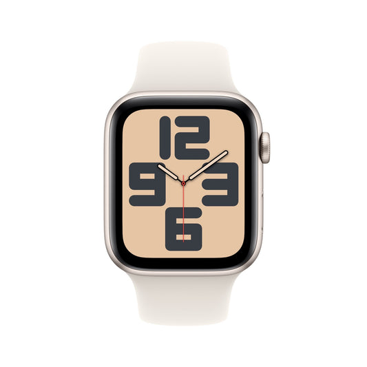 Apple Watch SE (2024) 44mm, GPS, Starlight Aluminium Case with Starlight Sport Band