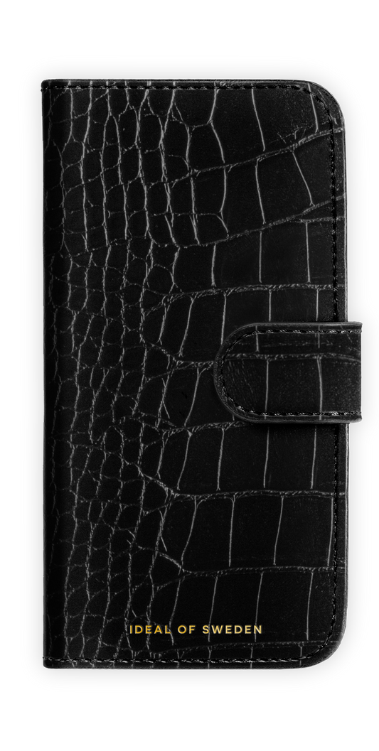 Ideal of Sweden Leather Folio Wallet for iPhone 18 Pro Max / 17 Pro Max - Black Croco