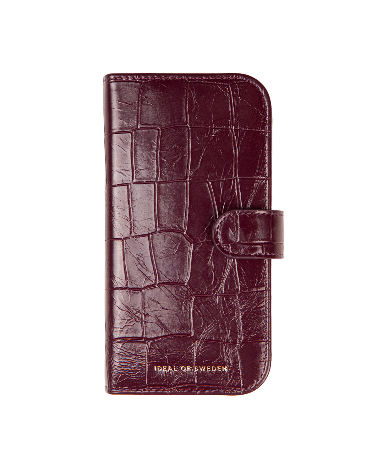 Ideal of Sweden Leather Folio Wallet for iPhone 18 Pro  / 17 Pro - Fine Wine Croco