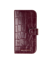 Ideal of Sweden Leather Folio Wallet for iPhone 18 Pro  / 17 Pro - Fine Wine Croco