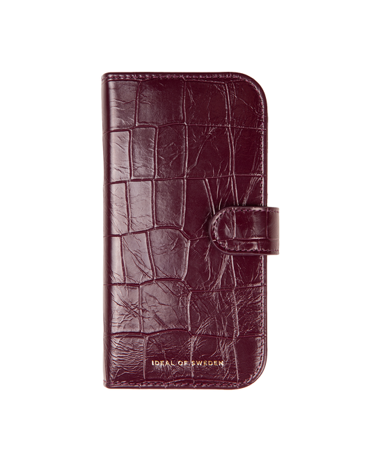 Ideal of Sweden Leather Folio Wallet for iPhone 18 Pro Max / 17 Pro Max - Fine Wine Croco
