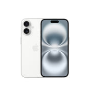 iPhone 16 128GB White showing front display and rear dual-camera system