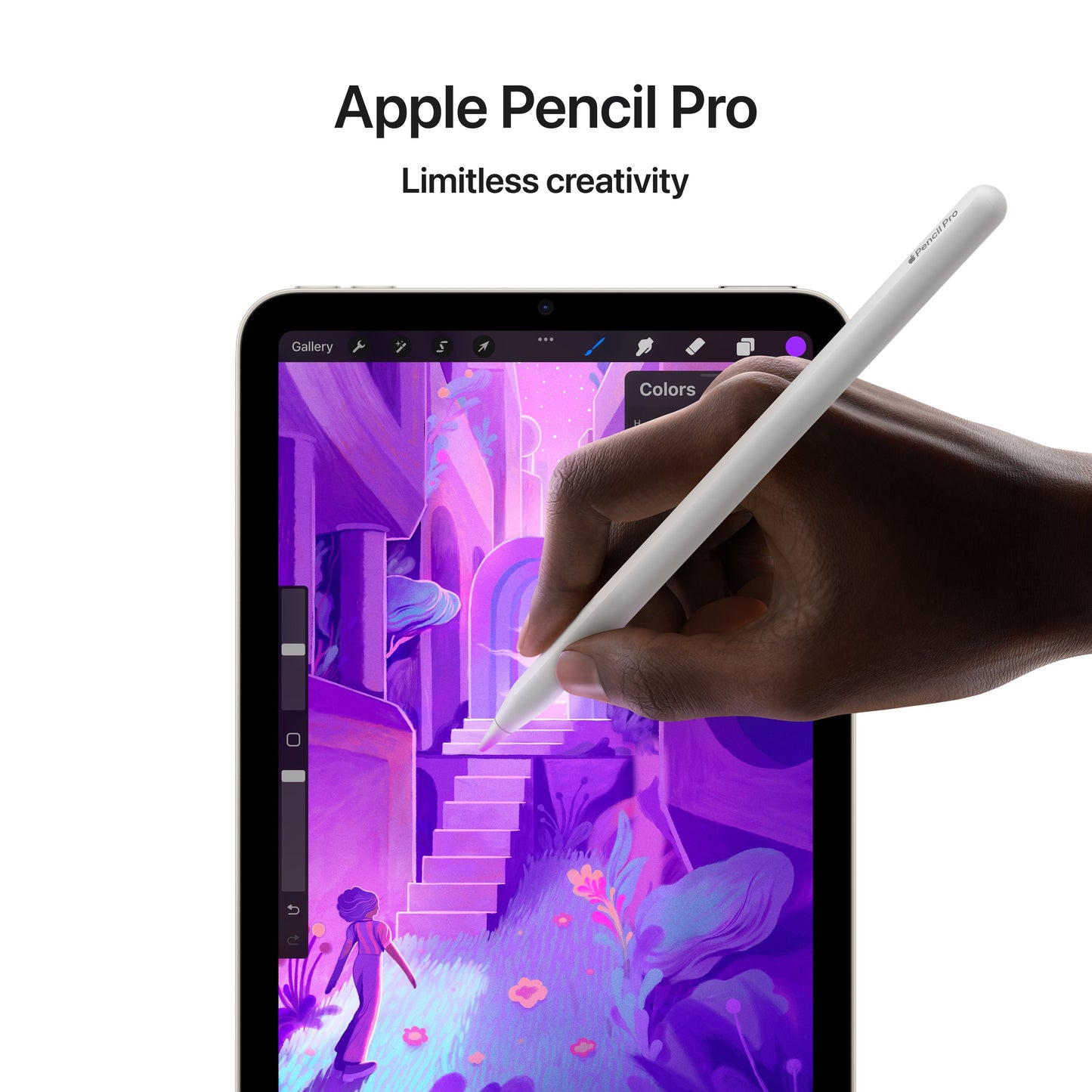 Apple Pencil Pro in use on iPad mini display