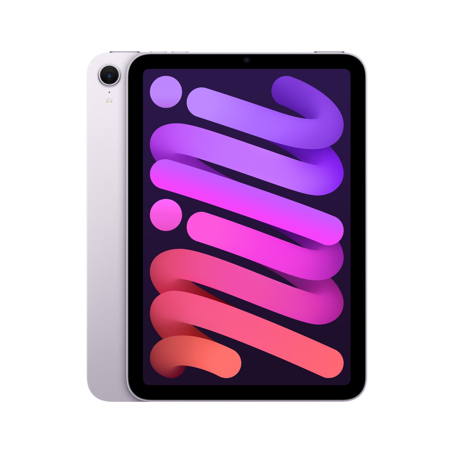 iPad mini in Purple (A17 Pro) front and rear view