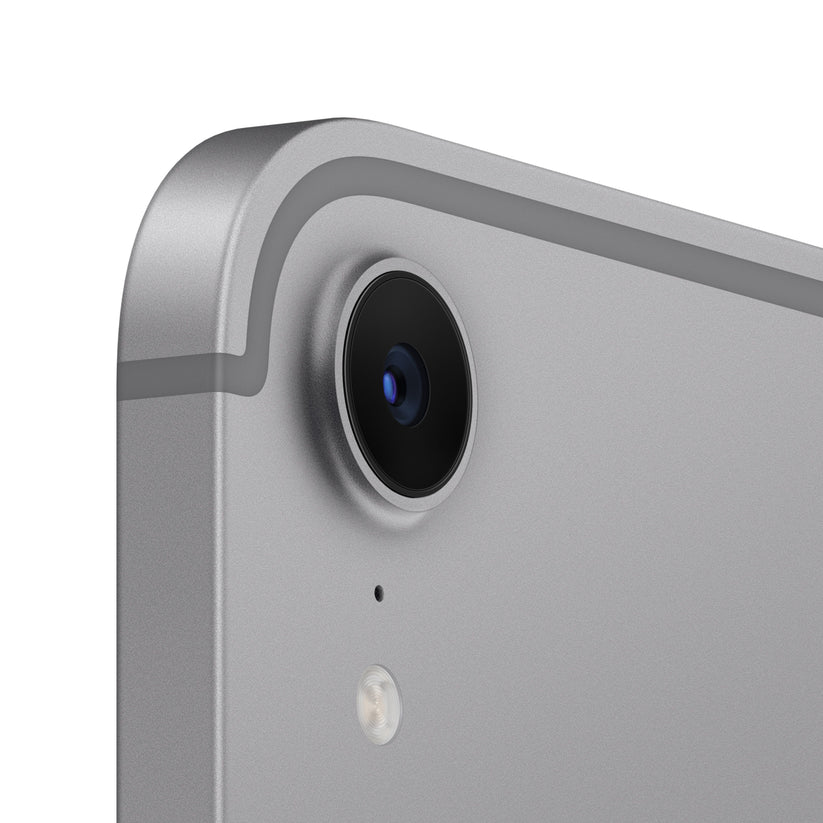 iPad mini in Space Grey (A17 Pro) rear camera close-up
