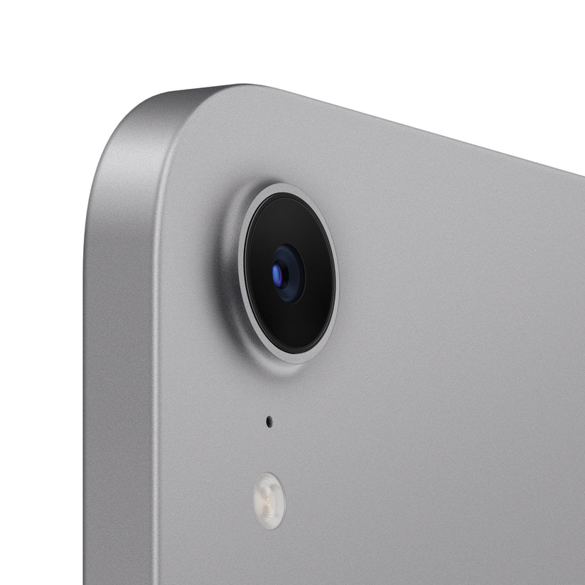iPad mini in Space Grey (A17 Pro) rear camera close-up