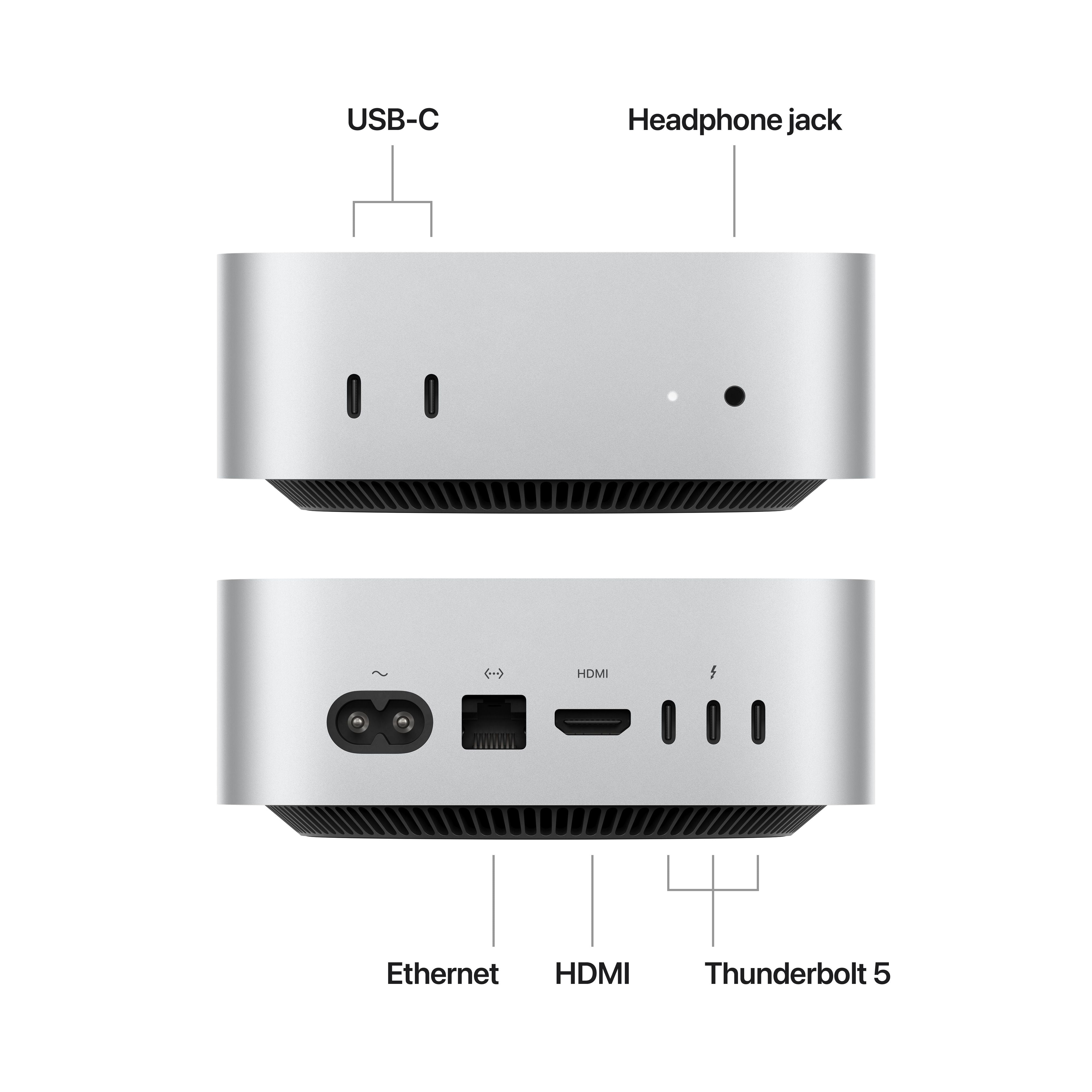 M4 Proチップ搭載Mac mini Mac mini: Apple M4 Pro chip with 12-core CPU and 16-core GPU