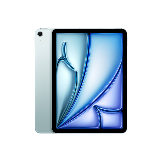 11-inch iPad Air Wi-Fi + Cellular 256GB in Blue M3 showing front display and rear design