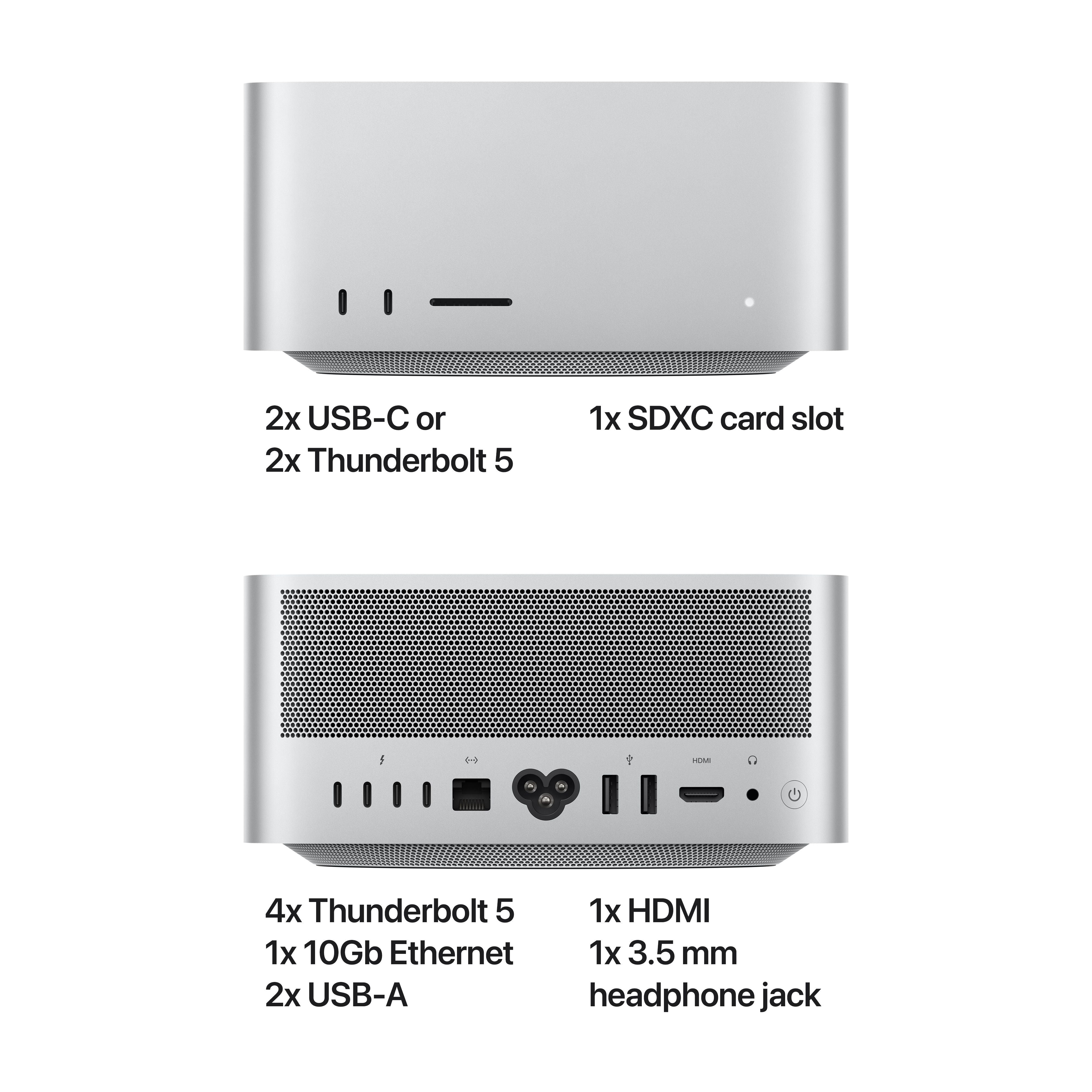 Mac Studio: Apple M4 Max chip with 14‑core CPU and 32‑core GPU