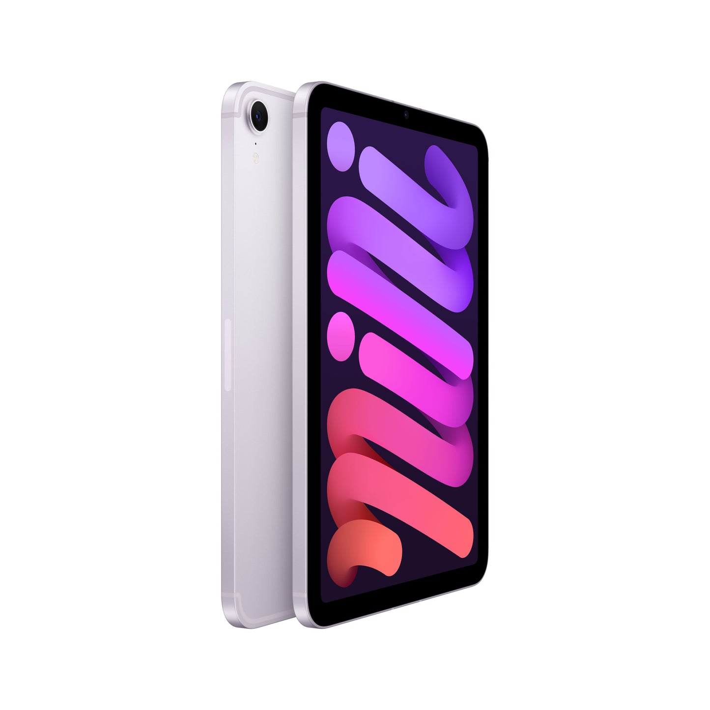 iPad mini in Purple (A17 Pro) angled front and rear view