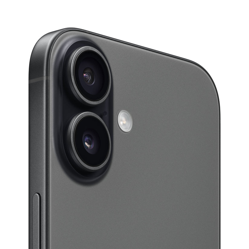 Close-up of iPhone 17 in Black showing rear dual-camera system