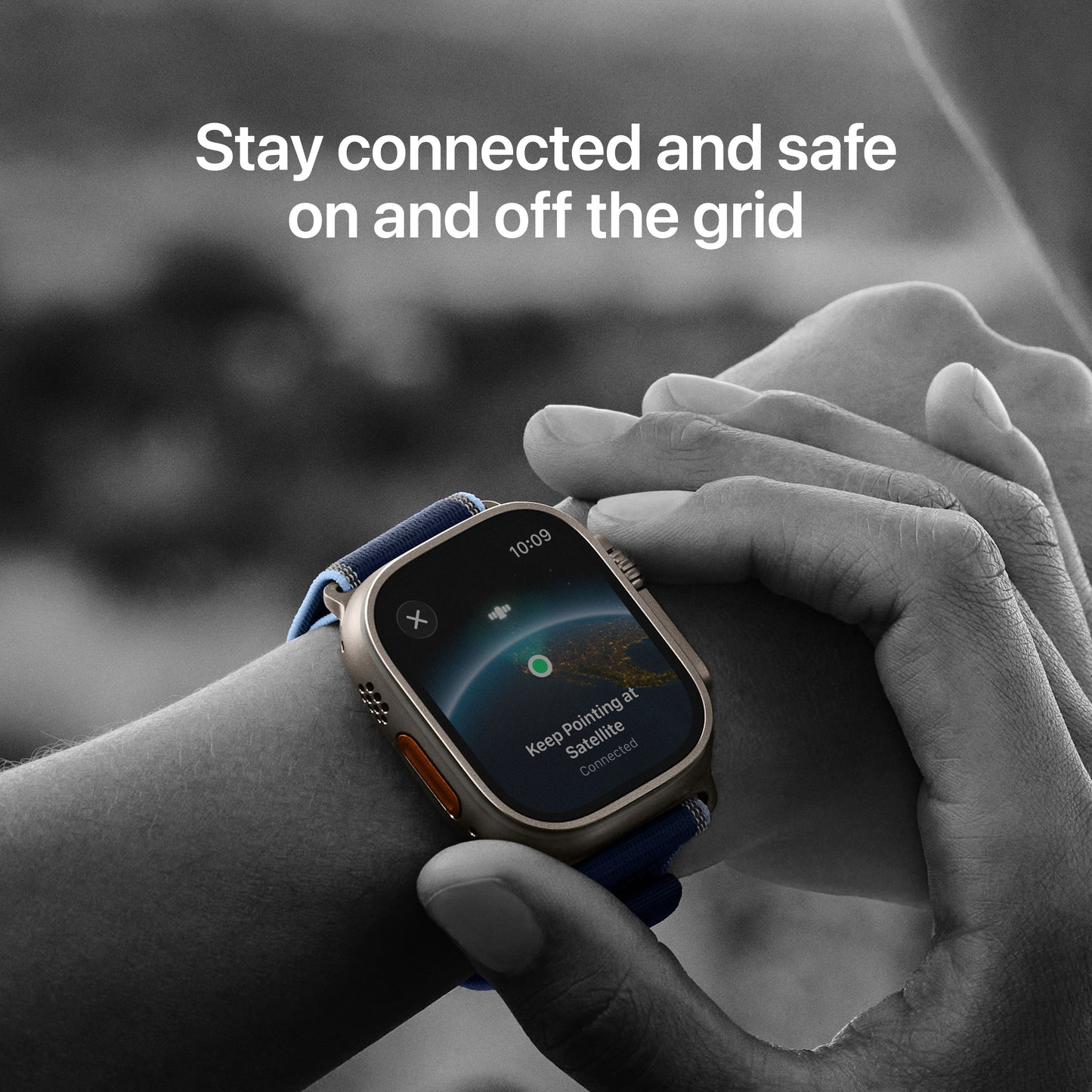 Apple Watch Ultra 3 showcasing workout tracking with Action button and customizable metrics for outdoor training