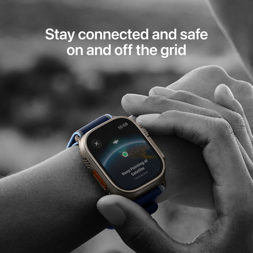 Apple Watch Ultra 3 showcasing workout tracking with Action button and customizable metrics for outdoor training