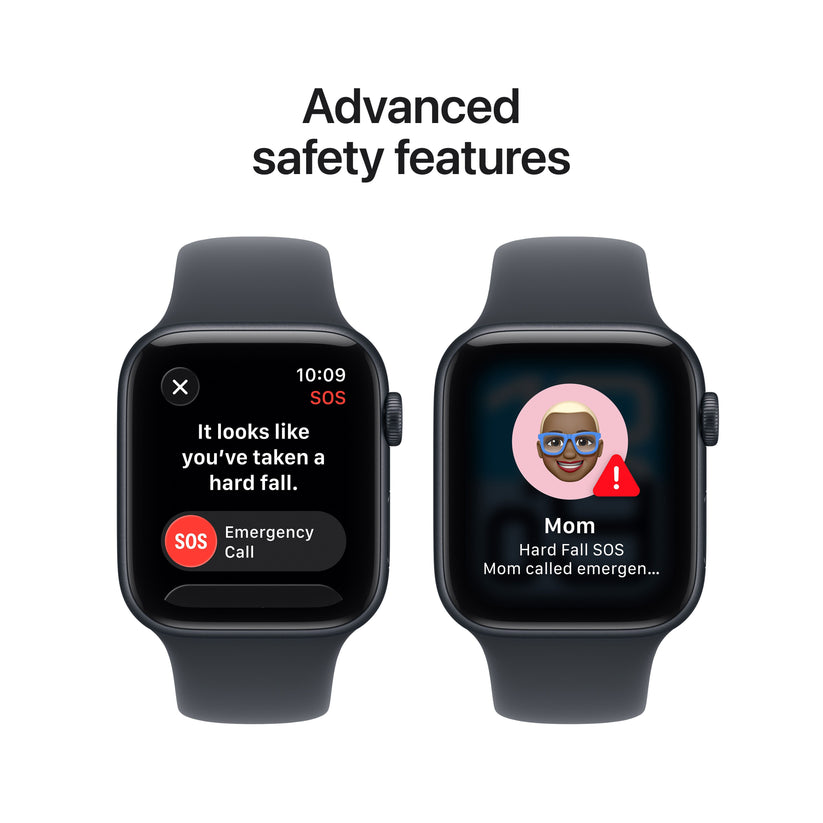 Apple Watch SE 3 in use outdoors displaying incoming call screen, highlighting GPS + Cellular connectivity