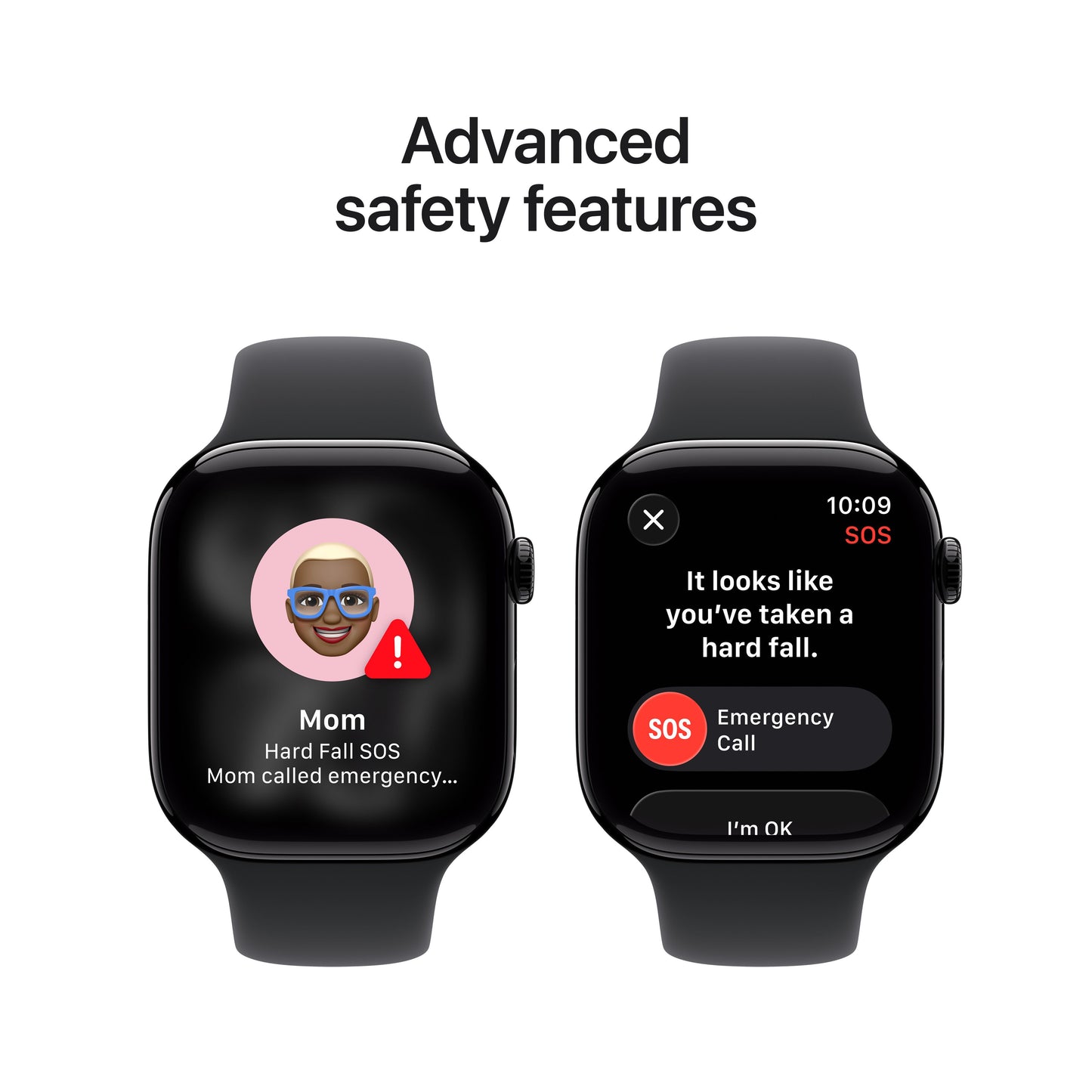 Apple Watch Series 11 showcasing advanced safety features including Fall Detection and Emergency SOS
