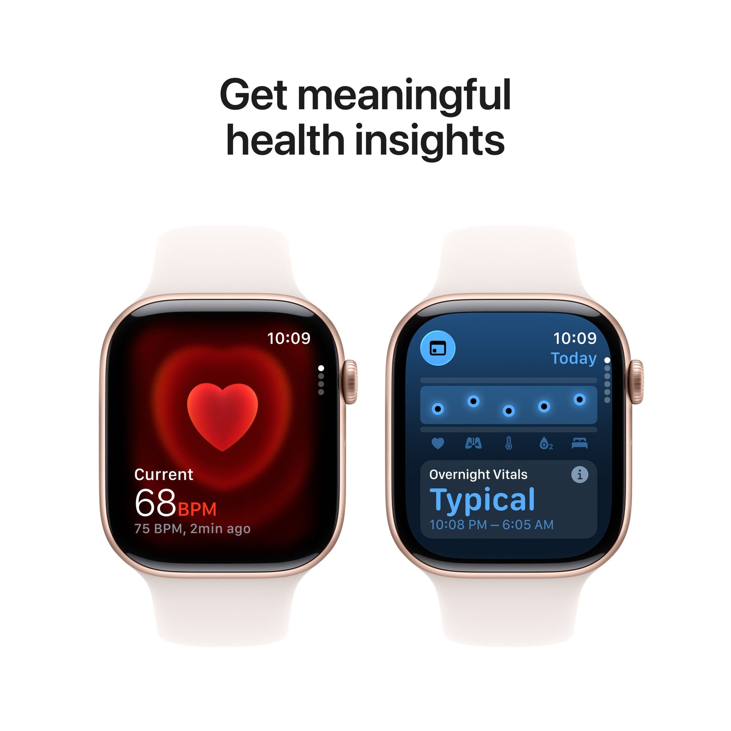 Apple Watch Series 11 showcasing real-time heart rate tracking and detailed health insights including Overnight Vitals