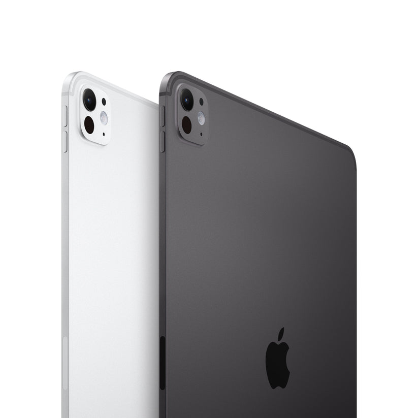 13-inch iPad Pro M5 rear view in Silver and Space Black