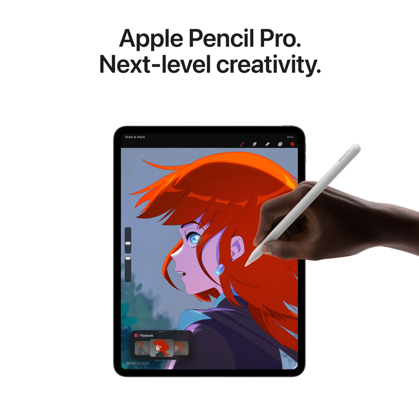 Apple Pencil Pro drawing digital illustration on 11-inch iPad Pro M5 in Space Black