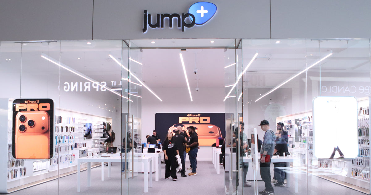 jump+ Oshawa Centre Store Front with Customers