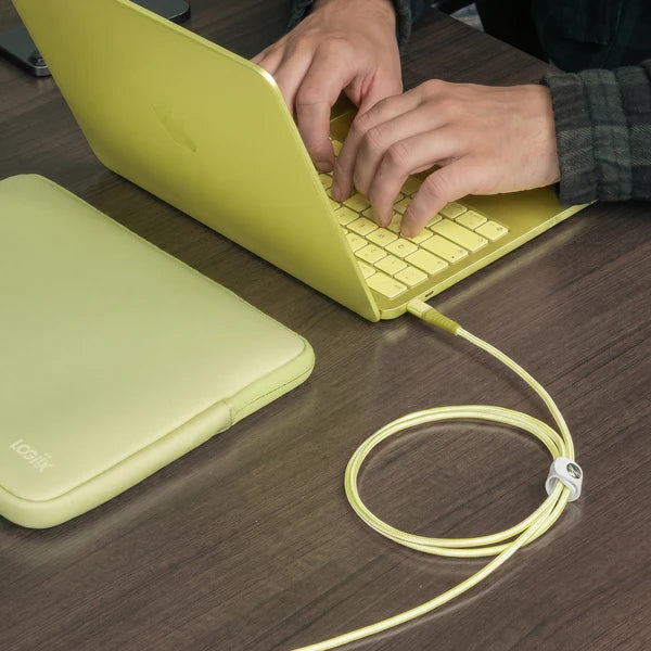 LOGiiX Vibrance Neo Sleeve Bundle with USB-C to USB-C Cable - Citrus