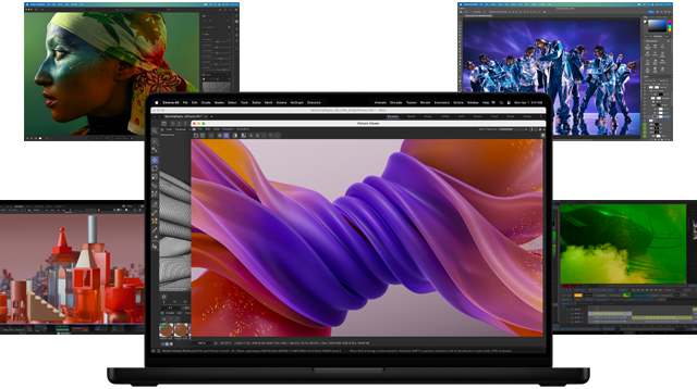 Une variété de contenu d'écran coloré suggérant la performance puissante des applications
