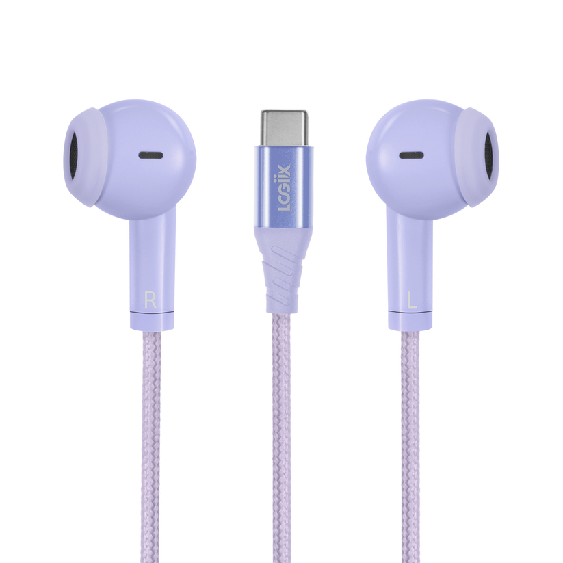 LOGiiX Vibrance Melody Wired USB-C Earphones - Lavender