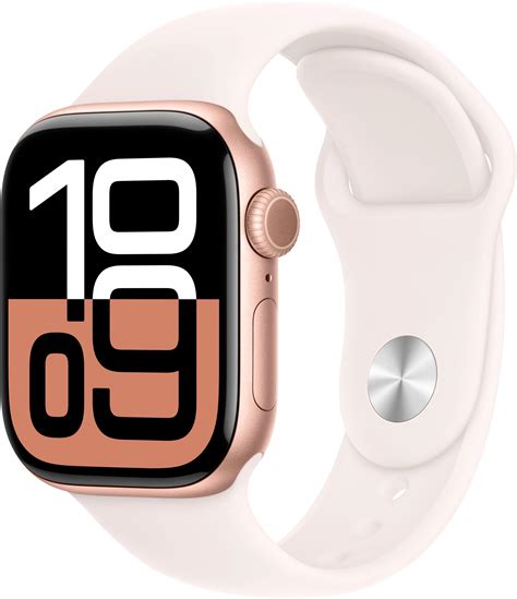 Apple Watch Series 10 Rose Or Aluminium Case with Light Blush Sport Band