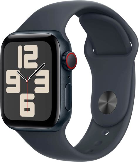 Apple Watch SE (2024) 44mm, GPS + Cellular, Midnight Aluminium Case with Midnight Sport Band