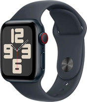 Apple Watch SE (2024) 44mm, GPS + Cellular, Midnight Aluminium Case with Midnight Sport Band