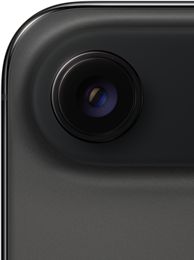 iPhone Air, extérieur arrière, couleur Noir Spatial, coin supérieur arrondi, système de caméra Fusion à objectif unique