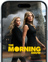 Un écran avant d'iPhone Air montrant la série Apple TV+ The Morning Show.