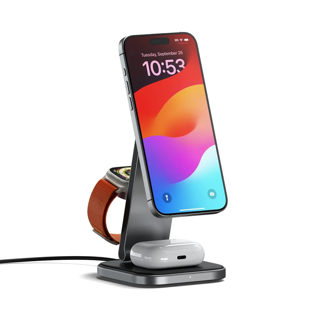Speck Presidio Lux Glitter Grip Case with MagSafe/Click Lock for iPhone 15 Pro Max- Clear/Platinum Glitter
