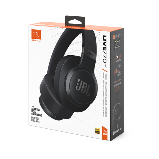 JBL Live 770NC Wireless Over Ear Noise Cancelling Headphones - Noir