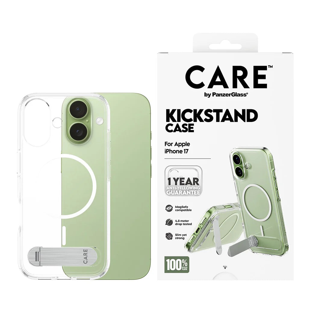PanzerGlass Care Kickstand case with MagSafe iPhone 17 - Clear