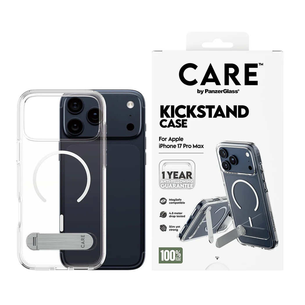 PanzerGlass Care Kickstand case with MagSafe iPhone 17 pro - Clear