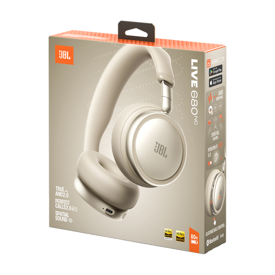 JBL Live680 On-Ear Wireless Headphones with Noise Cancellation  - Champagne