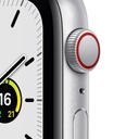 Apple Watch SE GPS + Cellular, Silver Aluminium Case with Abyss Blue Sport Band - Regular (40mm)
