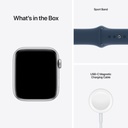 Apple Watch SE GPS + Cellular, Silver Aluminium Case with Abyss Blue Sport Band - Regular (40mm)