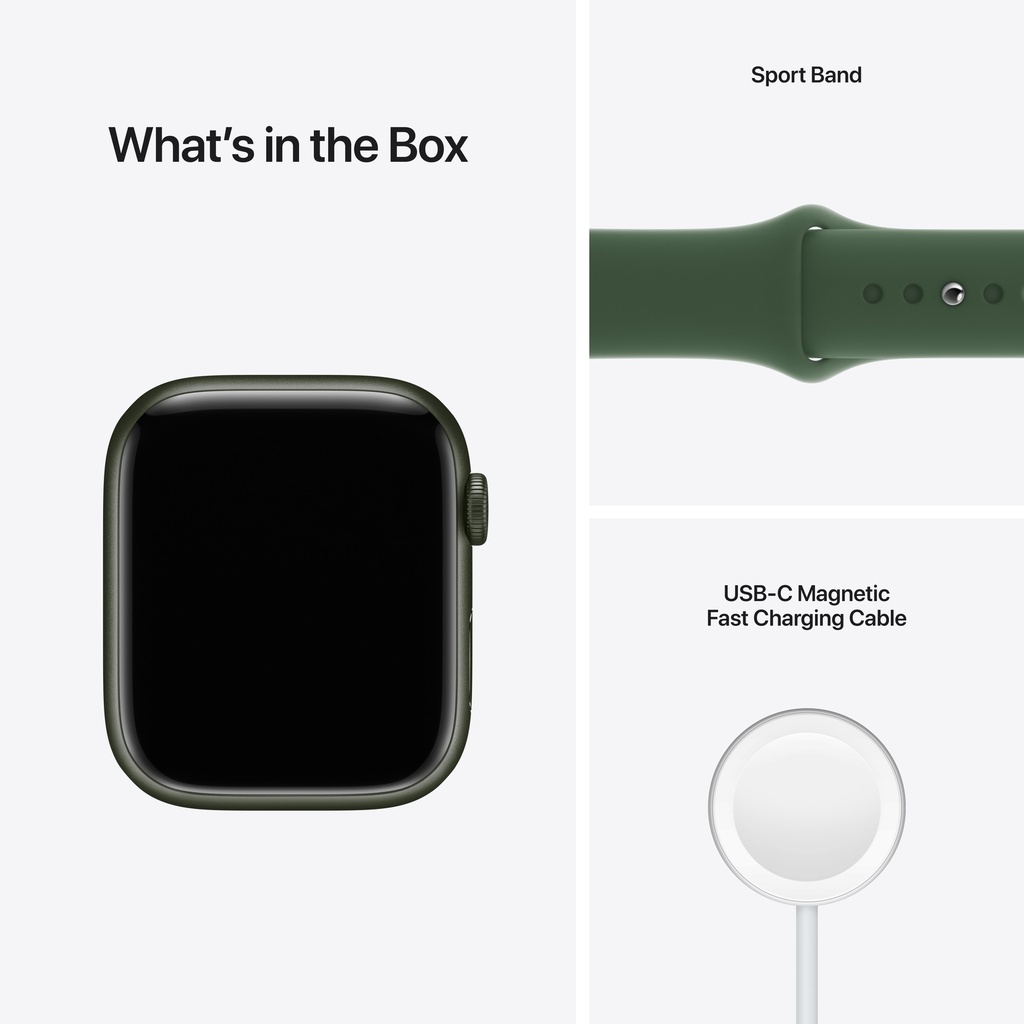 Apple Watch Series 7 Green Aluminium Case with Clover Sport Band (41mm, GPS and Cellular)