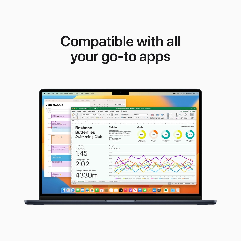 Apple 15-inch MacBook Air: Apple M2 chip with 8-core CPU, 10-core GPU, 16-core Neural Engine