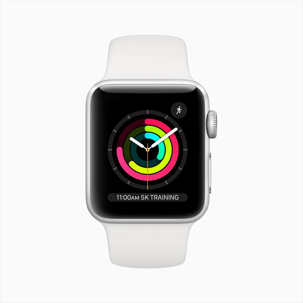 Apple Watch Series 3 GPS, 38mm Silver Aluminium Case with White Sport Band