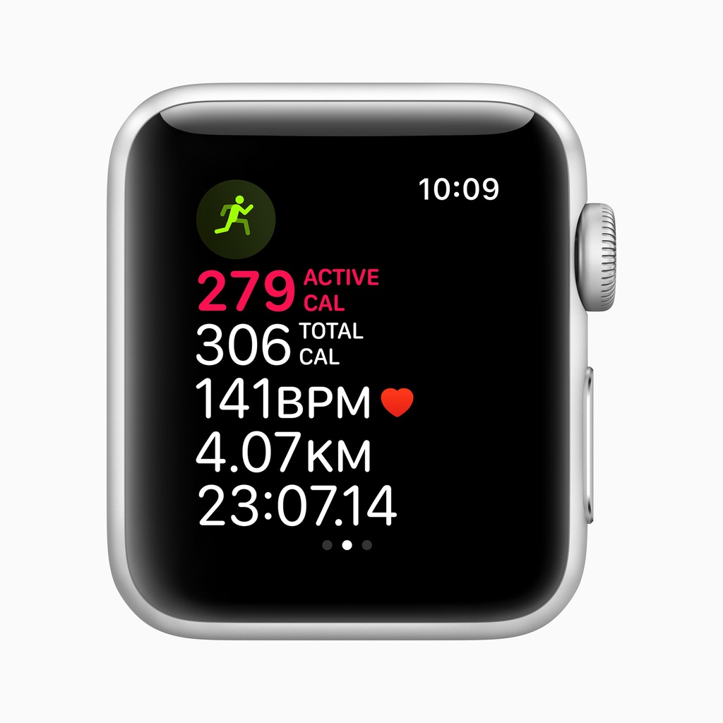 Apple Watch Series 3 GPS, 38mm Silver Aluminium Case with White Sport Band