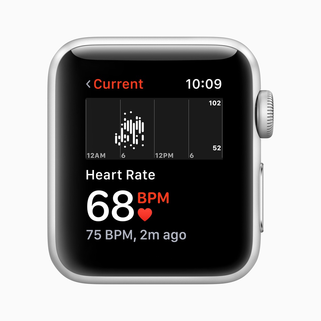 Apple Watch Series 3 GPS, 38mm Silver Aluminium Case with White Sport Band